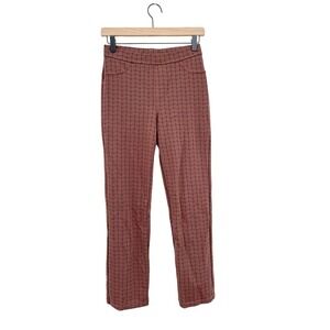 Sanctuary Burnt Red Women's Pants with Black‎ Squared Pattern